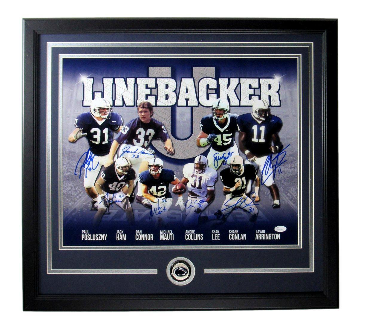 PSU Linebacker U Multi-Signed/Auto by 8 Players 16x20 Photo Framed JSA 135942