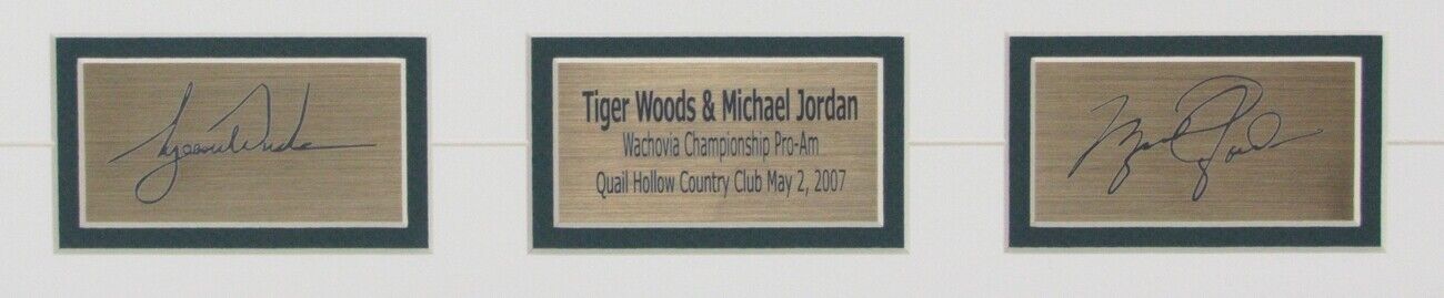 Tiger Woods/Michael Jordan 11x14 Framed Photo w/Laser Engraved Autographs 135055