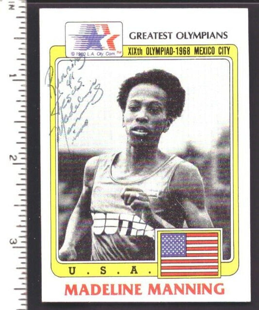 Madeline Manning Signed 1983 Topps Greatest Olympians Trading Card #54 151885