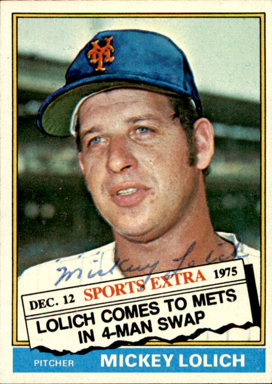 Mickey Lolich Autographed 1976 TOPPS Card #385T New York Mets 183406
