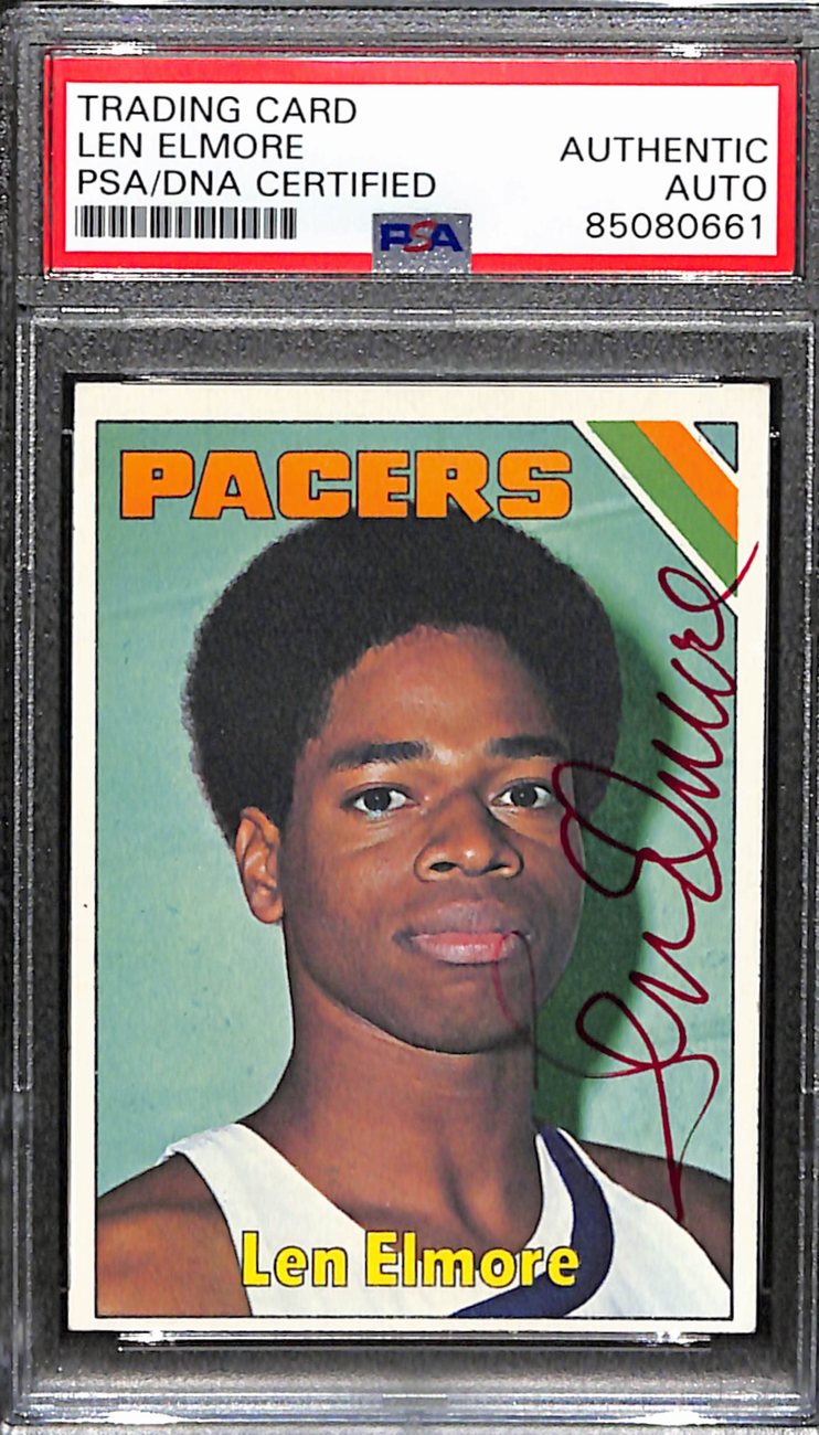 Len Elmore Autographed 1975-76 Topps Card #259 Pacers PSA/DNA 184828