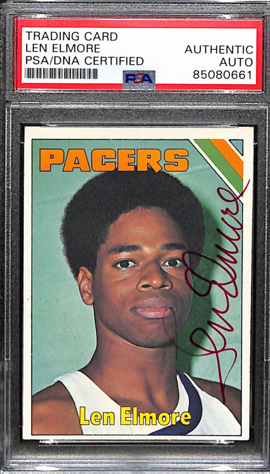 Len Elmore Autographed 1975-76 Topps Card #259 Pacers PSA/DNA 184828