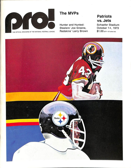 1973 New England Patriots vs. New York Jets 10/14/73 Game Program 180259