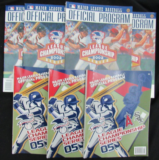 Lot of 7 ALCS Game Programs 2002,2005 Angels vs White Sox