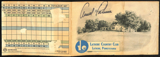 Arnold Palmer PGA Golf Champ Signed Latrobe Country Club Score Card JSA 192141