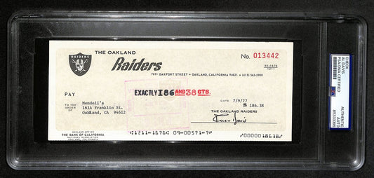 Al Davis HOF Signed/Autographed 8.5x3.5 Bank Check Raiders PSA/DNA 193241