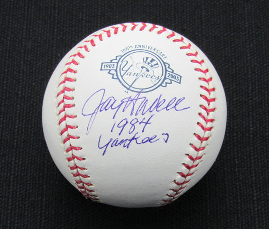 Jay Howell Signed/Auto Yankees 100th OML Baseball JSA Inscr 186634