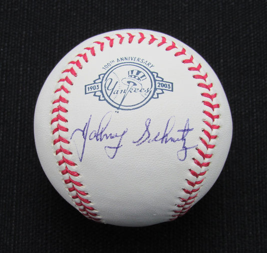 Johnny Schmitz Signed/Auto Yankees 100th OML Baseball JSA  186782