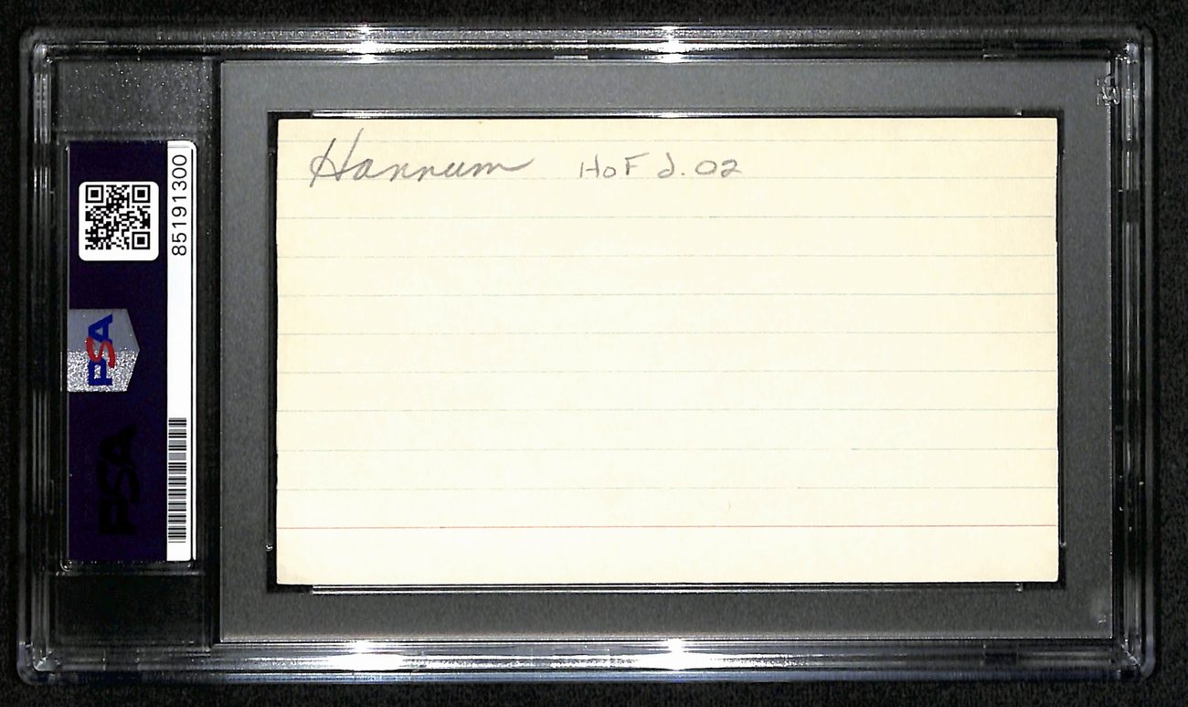 Alex Hannum HOF Signed/Auto 3x5 Index Card Philadelphia 76ers PSA/DNA 188567