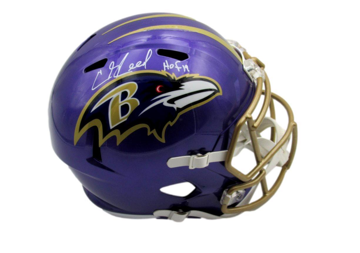 Ed Reed HOF Autographed Full Size Flash Replica Football Helmet Ravens Beckett