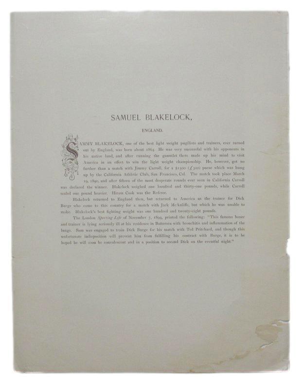 Samuel Blakelock Boxer 1895 Boxing Gladiators 11x15 Supplement Poster