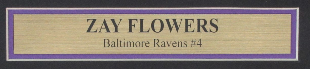 Zay Flowers Autographed Baltimore Ravens 8x10 Photo Framed Beckett 186297