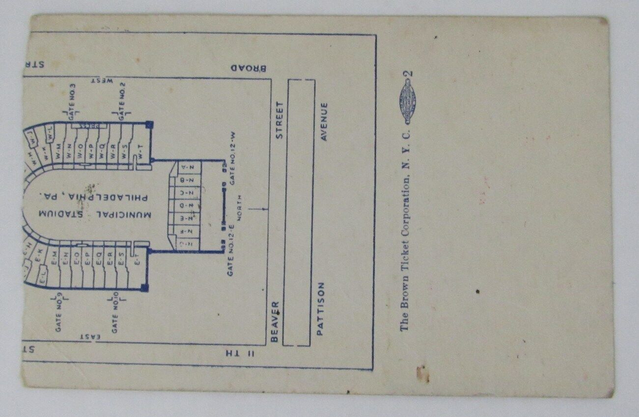 Vintage 1949 Army vs. Navy College Football Game Ticket Stub