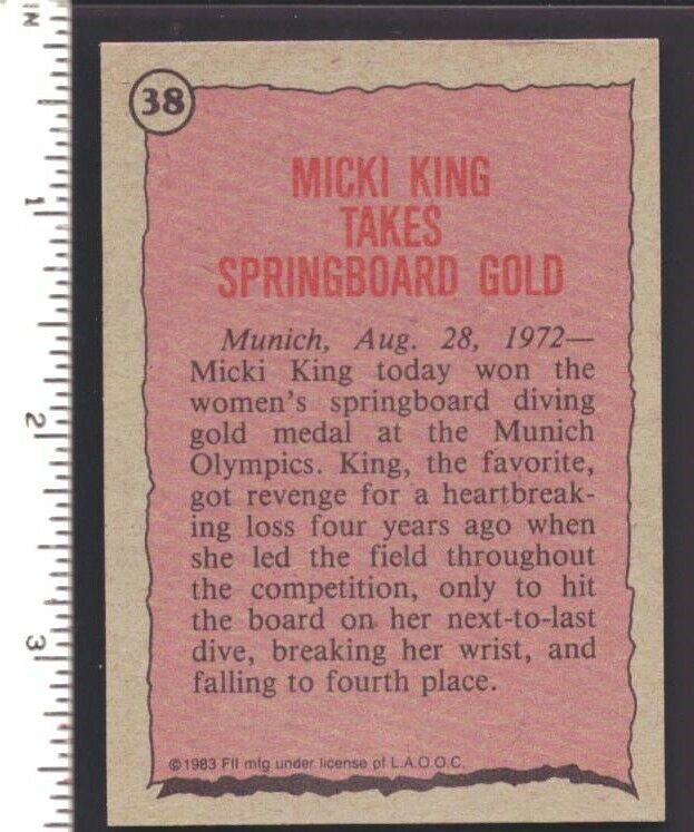 Micki King Diving Signed 1983 Topps Greatest Olympians Trading Card #38 151878