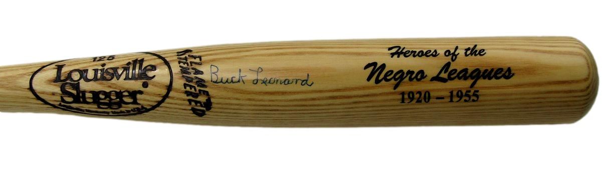 Buck Leonard HOF Autographed Louisville Slugger Baseball Bat Grays JSA 183325