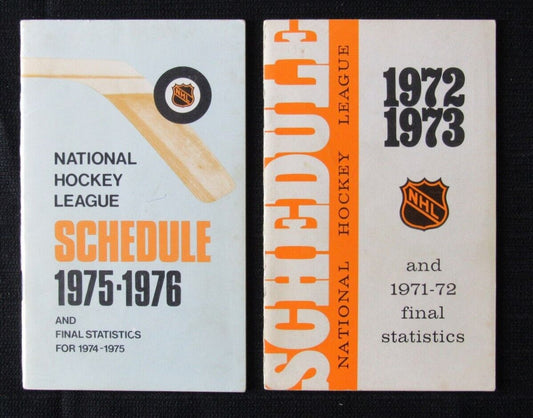 Lot of 5 Official 1970's NHL Schedules and Final Statistics Booklets 181816