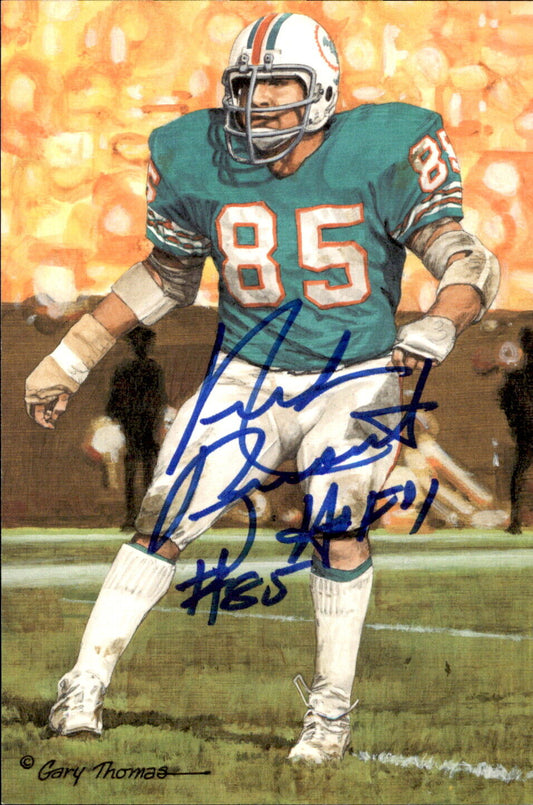 Nick Buoniconti HOF Autographed/Inscr Goal Line Art GLAC Postcard Dolphins JSA