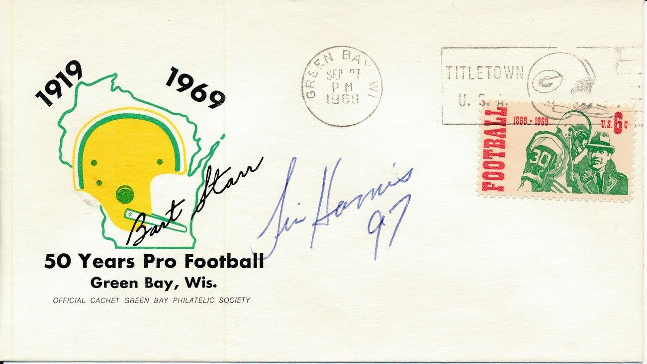 Tim Harris Green Bay Packers Signed 1969 First Day Cover/FDC 151318