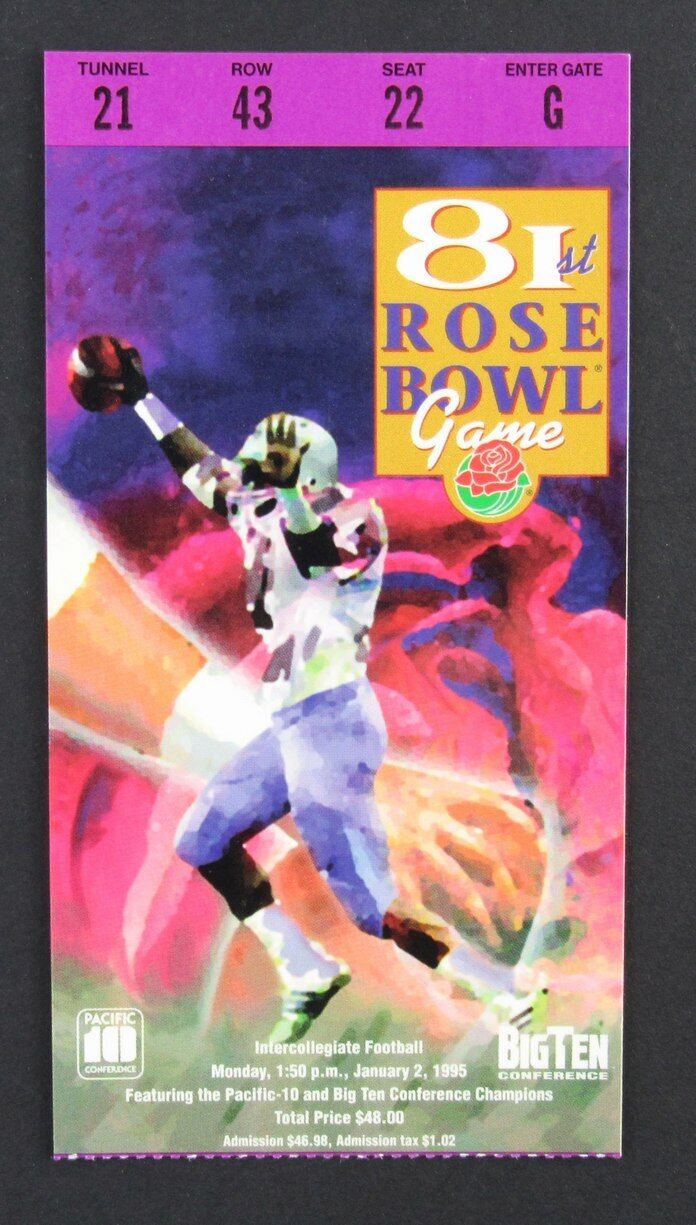 1995 Rose Bowl Ticket Stub Penn State Nittany Lions vs. Oregon Ducks