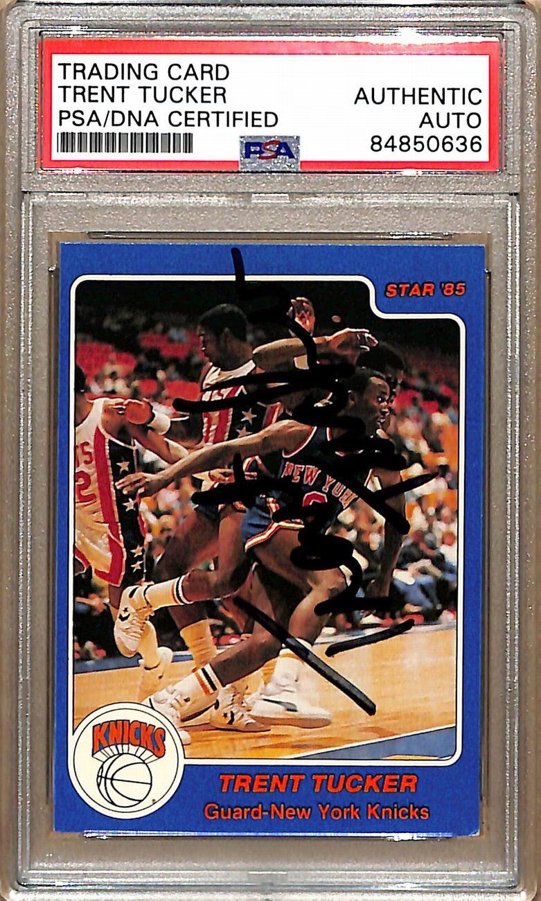 1984-85 Star Company #35 Trent Tucker Knicks Signed/Auto Card PSA/DNA 178872