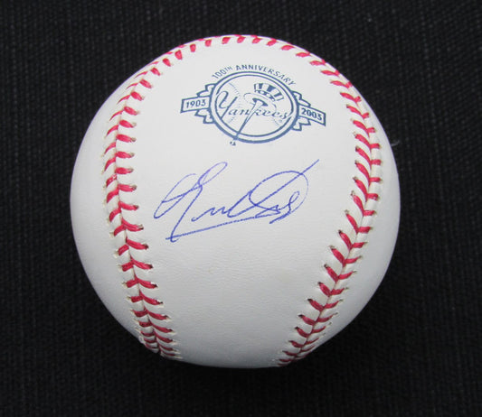 Eduardo Nunez Signed/Auto Yankees 100th OML Baseball JSA 186683