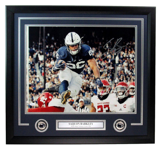 Saquon Barkley Autographed 16x20 Photo Penn State Framed JSA 182843