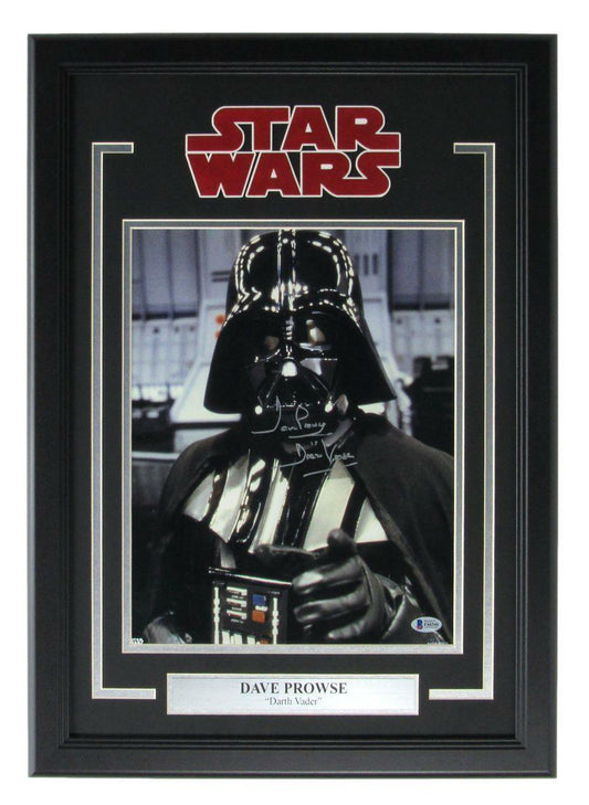 David Prowse "Darth Vader" Signed 11x14 Star Wars Photo Framed Beckett 162188