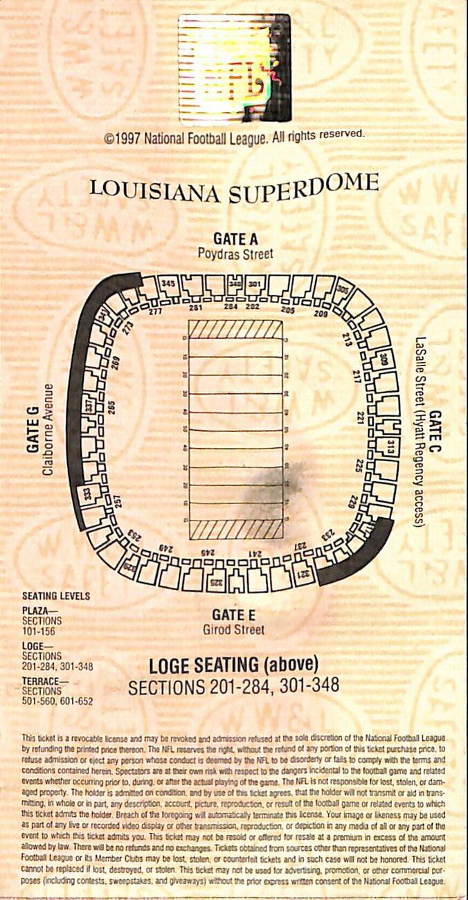 January 20, 1997 Super Bowl XXXL Ticket Stub Packers vs. Patriots 179657