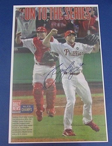 Brad Lidge Philadelphia Phillies Signed 11X17 Daily News Print 123213