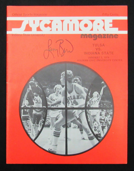 Larry Bird HOF Signed/Auto 1979 College Basketball Program Indiana State 189244