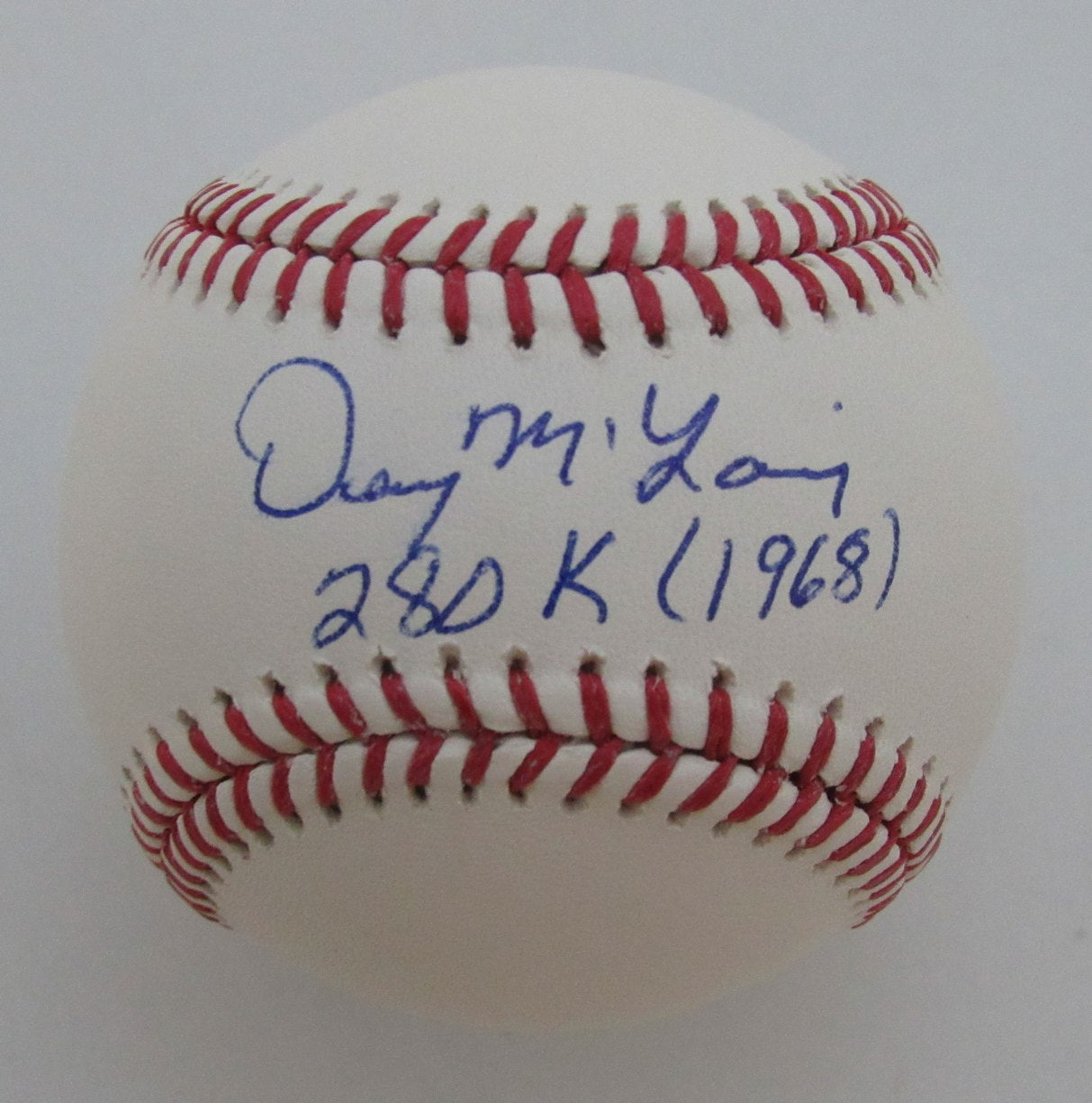 Denny McLain Autographed/Inscribed OML Baseball Tigers JSA 189364