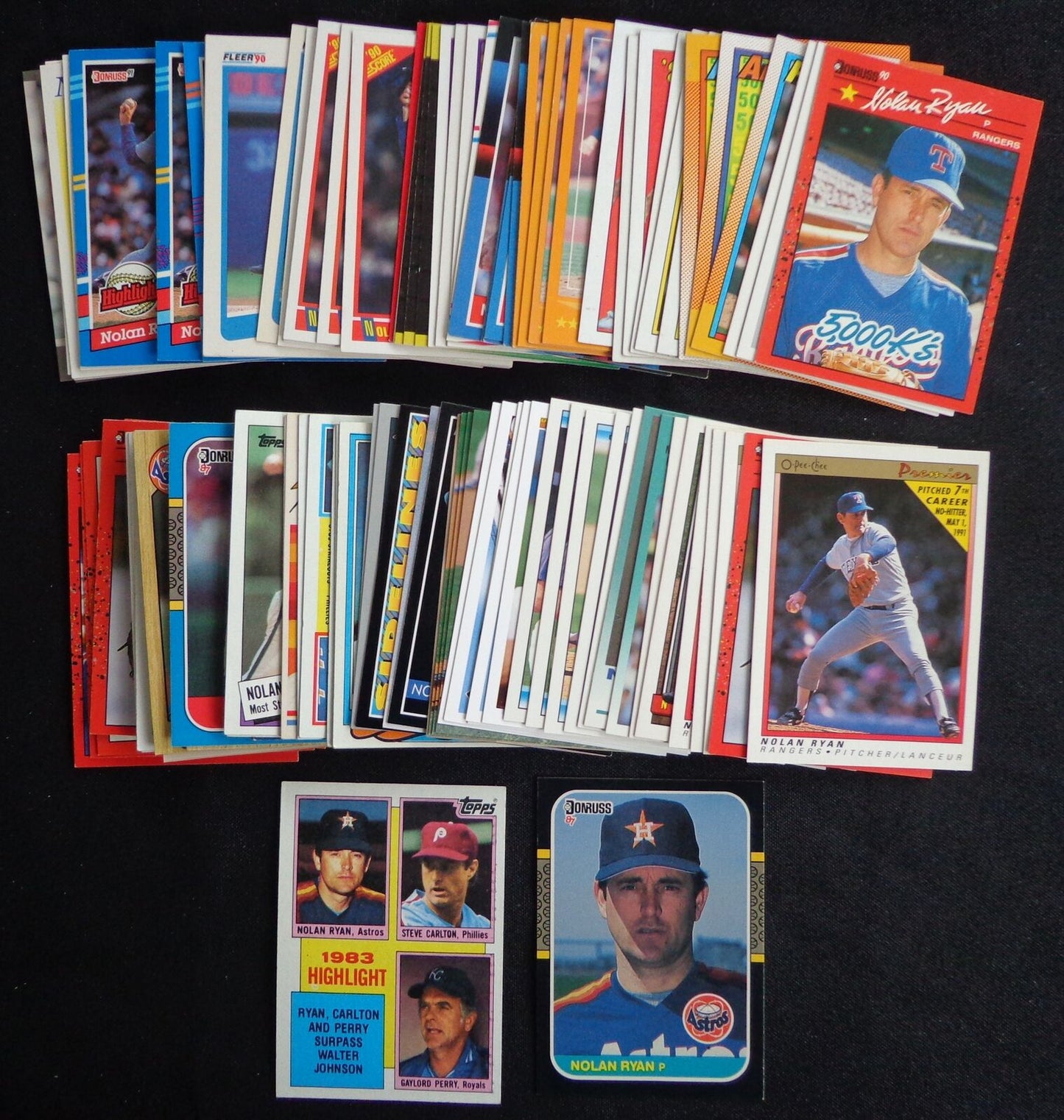 Lot of (111) Nolan Ryan 1980's-1990's Baseball Cards 176091
