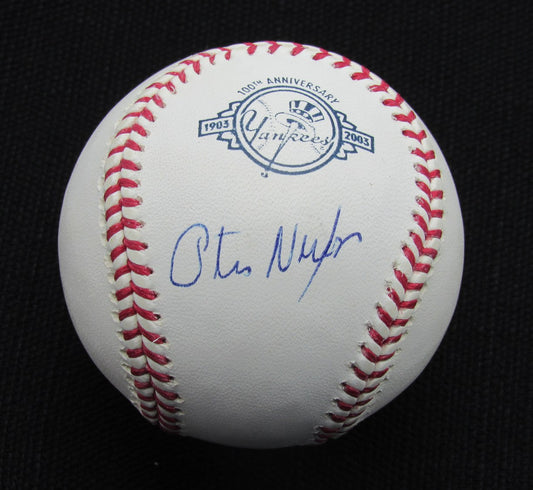 Otis Nixon Signed/Auto Yankees 100th OML Baseball MAB 187073