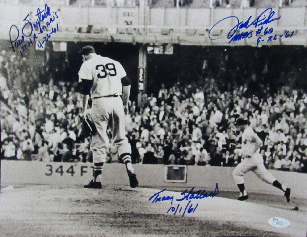 Tracy Stallard/Jack Fisher/Paul Foytack Maris 1961 Ptichers  11x14 Photo JSA