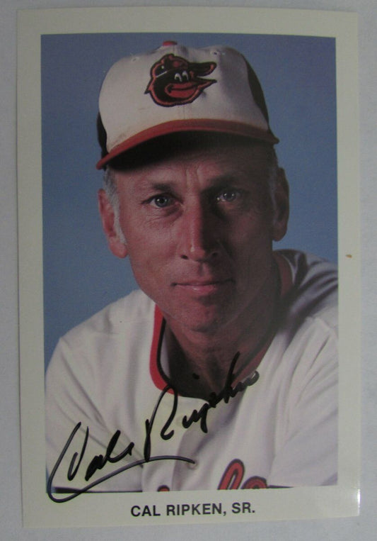 Cal Ripken Sr. Baltimore Orioles Signed Team Issued Postcard 149530