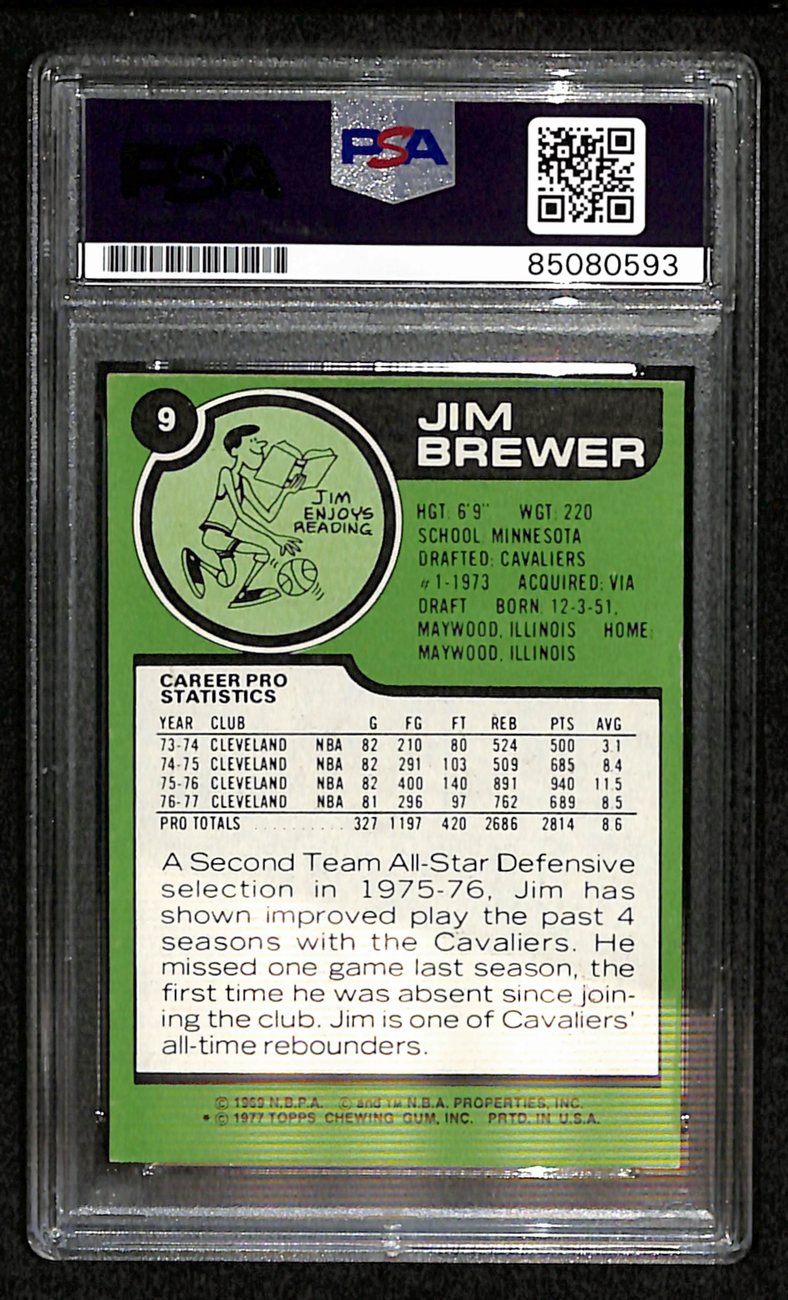 1977/78 TOPPS #9 Jim Brewer Auto/Signed Card PSA/DNA 185493