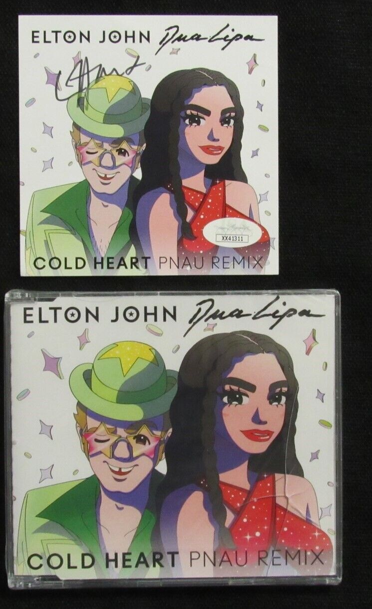 ELTON JOHN Autographed Elton & Dua "Cold Heart Pnau Remix" CD Insert - JSA LOA