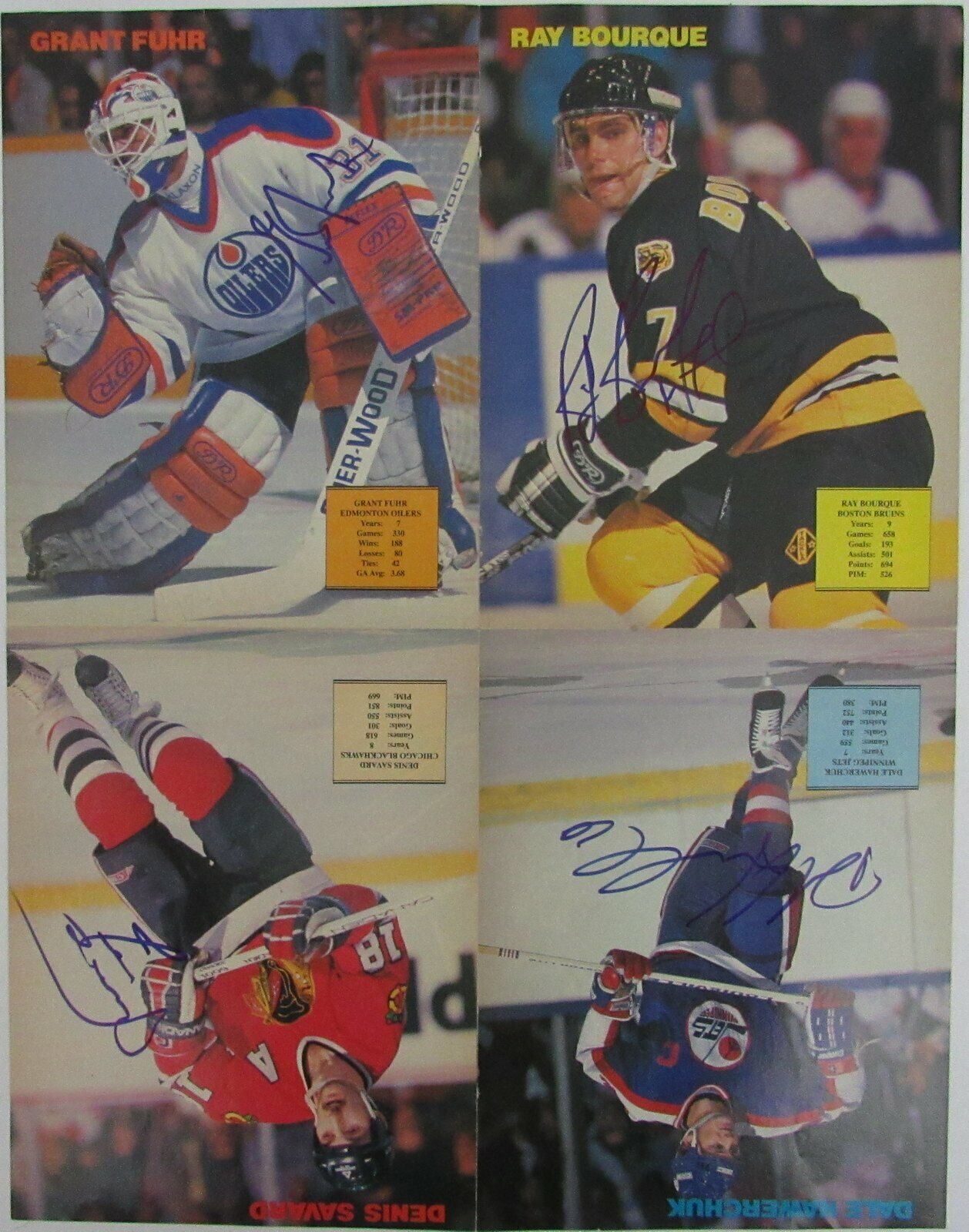 GRETZKY, LEMIEUX + 4 HOFers  Multi-Signed POSTER  Insert (signed by 6) Beckett