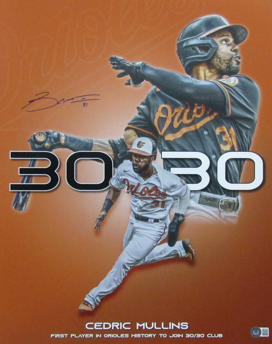 Cedric Mullins Autographed 16x20 Photo Baltimore Orioles BAS/Beckett