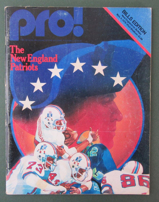 1979 Pro! New England Patriots vs. Buffalo Bills Program 11/04 at Rich Stadium