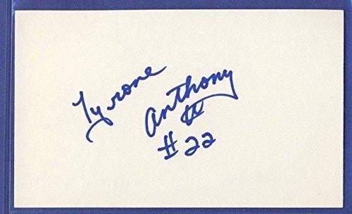 Tyrone Anthony Saints Signed/Autographed 3x5 Index Card