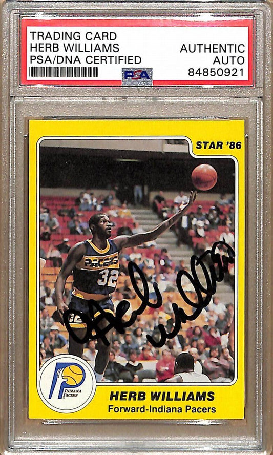 1985-86 Star Company #87 Herb Williams Pacers Signed/Auto Card PSA/DNA 178833