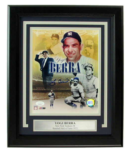 Yogi Berra HOF Signed/Autographed 8x10 Photo New York Yankees Framed JSA 190850