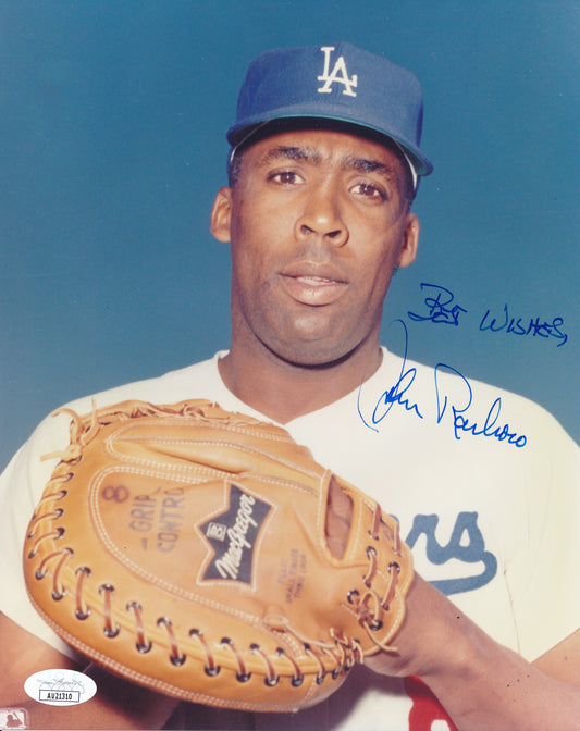 Johnny Roseboro Signed/Inscribed 8x10 Photo Los Angeles Dodgers JSA 192314