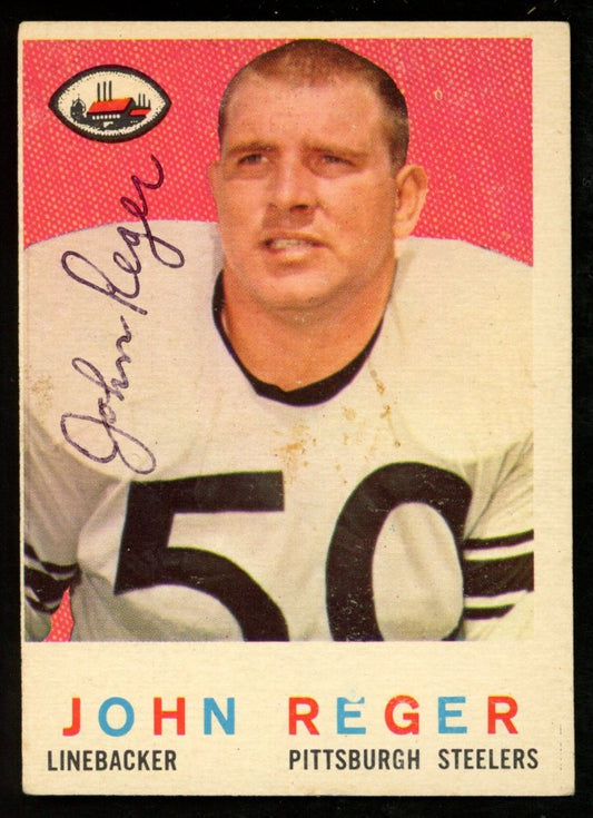 1959 TOPPS Football Card #124 Signed/Auto John Reger Pittsburgh Steelers