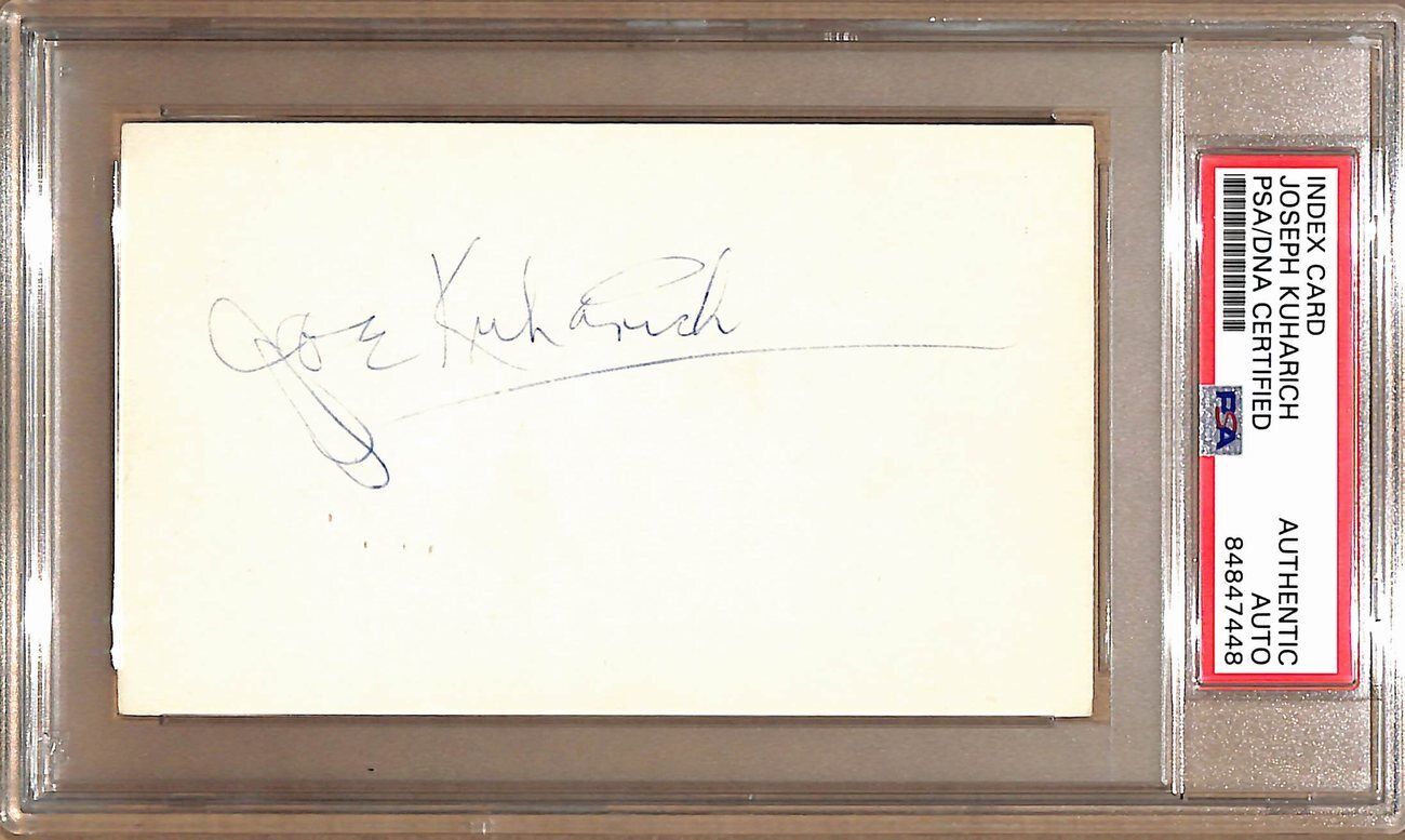 Joe Kuharich Autographed 3x5 Index Card Notre Dame PSA/DNA 179063