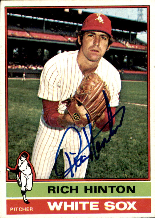 Rich Hinton Autographed 1976 TOPPS Card #607 Chicago White Sox 183423