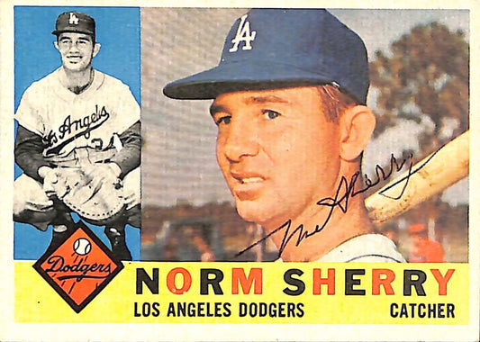 1960 TOPPS #529 Norm Sherry Los Angeles Dodgers Signed/Auto Card 190960