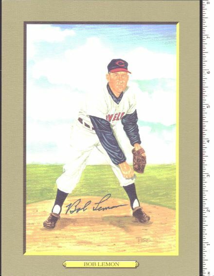 Bob Lemon HOF Indians Signed 6x8 Great Moments Perez Steele Postcard JSA 151564