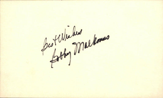 Bobby Malkeno Milwaukee Braves Signed/Autographed 3x5 Index Card 162460